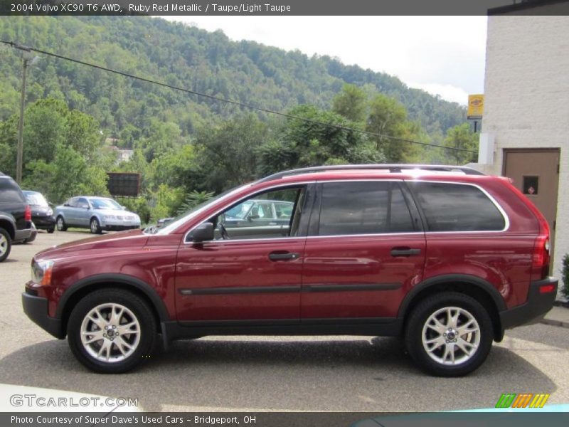 Ruby Red Metallic / Taupe/Light Taupe 2004 Volvo XC90 T6 AWD