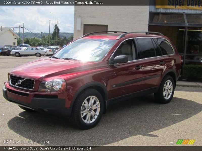 Ruby Red Metallic / Taupe/Light Taupe 2004 Volvo XC90 T6 AWD