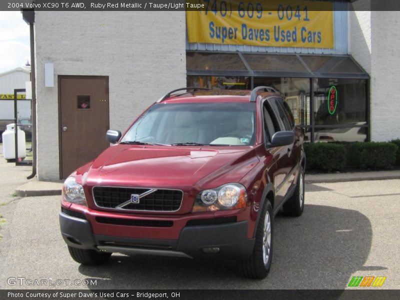 Ruby Red Metallic / Taupe/Light Taupe 2004 Volvo XC90 T6 AWD