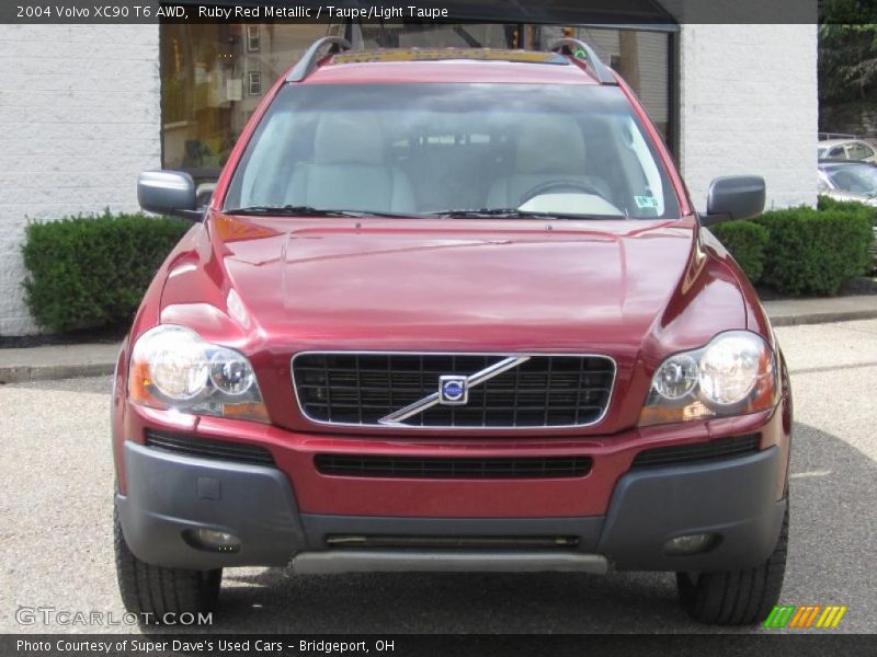 Ruby Red Metallic / Taupe/Light Taupe 2004 Volvo XC90 T6 AWD