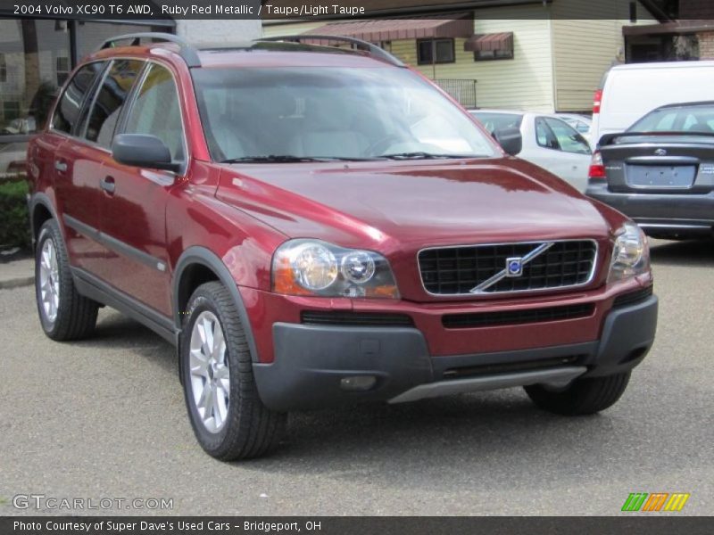 Ruby Red Metallic / Taupe/Light Taupe 2004 Volvo XC90 T6 AWD