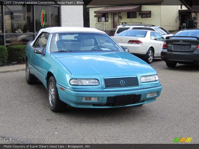 Aqua Pearl / White 1993 Chrysler Lebaron Convertible