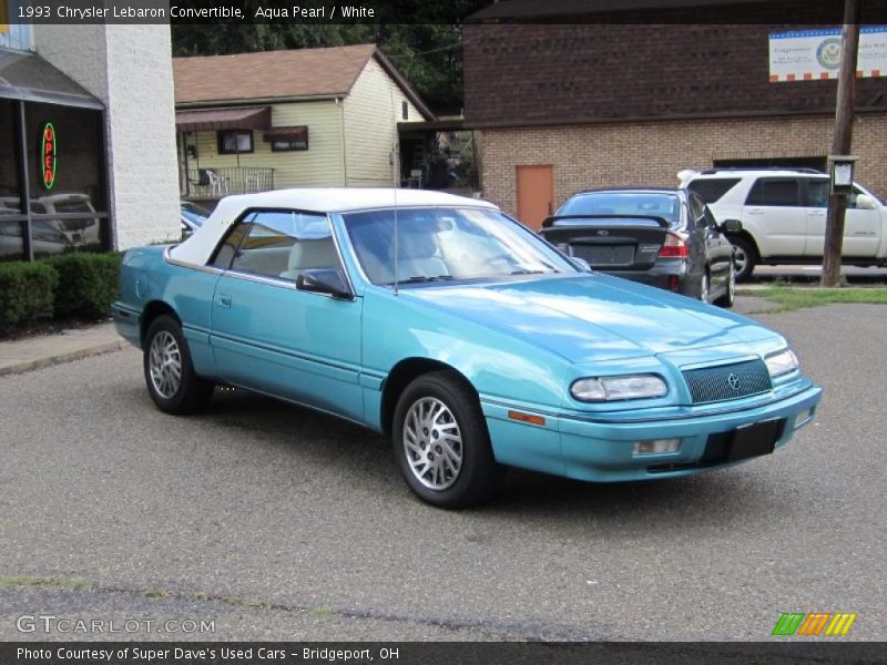 Aqua Pearl / White 1993 Chrysler Lebaron Convertible
