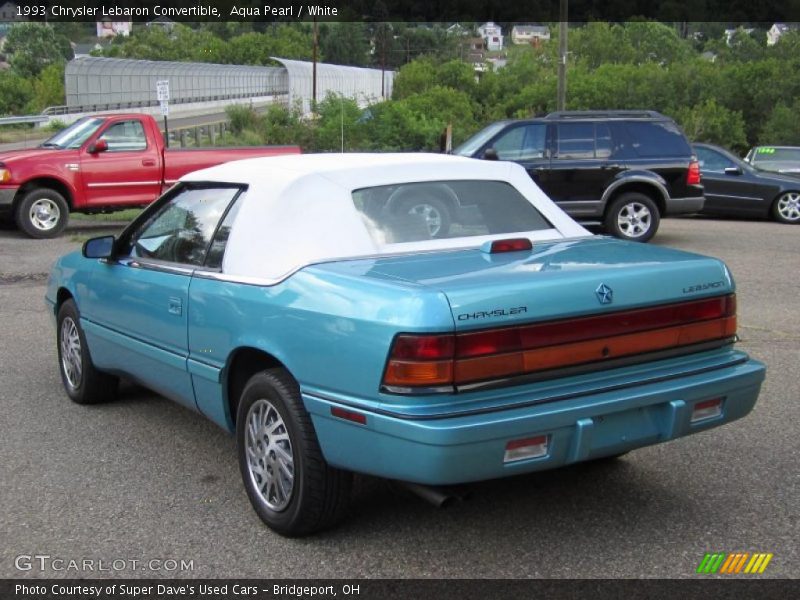 Aqua Pearl / White 1993 Chrysler Lebaron Convertible