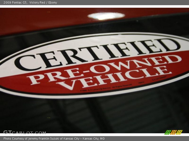 Victory Red / Ebony 2009 Pontiac G5