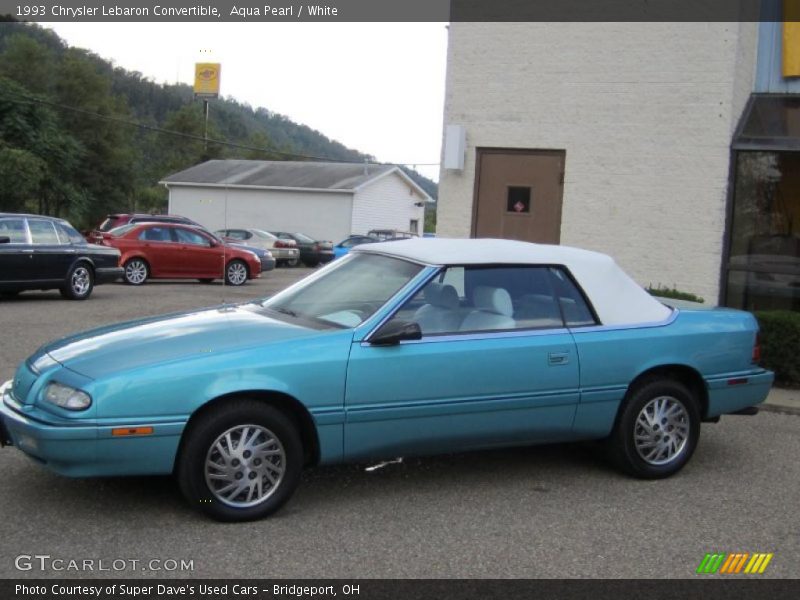 Aqua Pearl / White 1993 Chrysler Lebaron Convertible