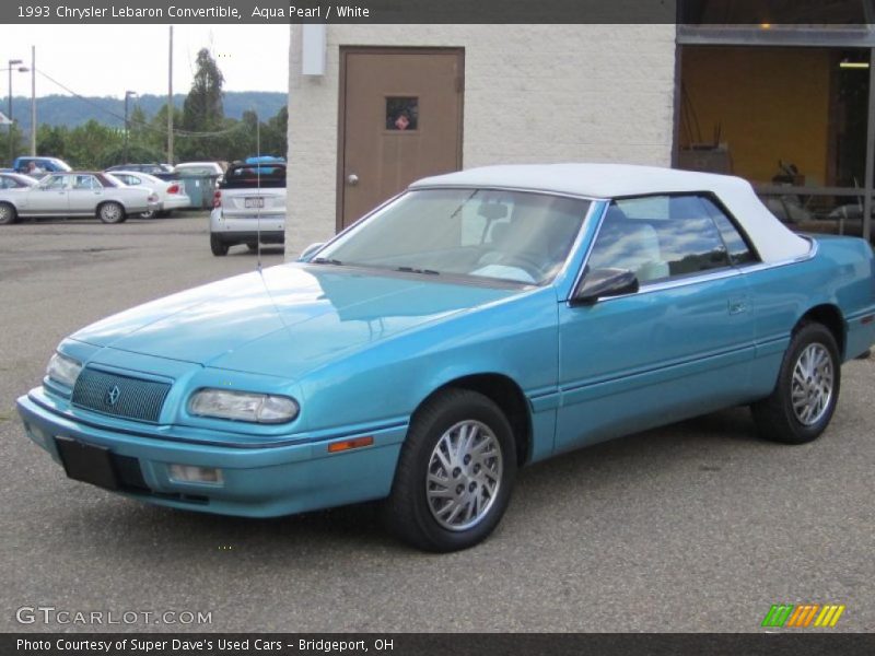 Aqua Pearl / White 1993 Chrysler Lebaron Convertible