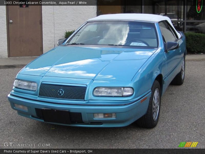 Aqua Pearl / White 1993 Chrysler Lebaron Convertible