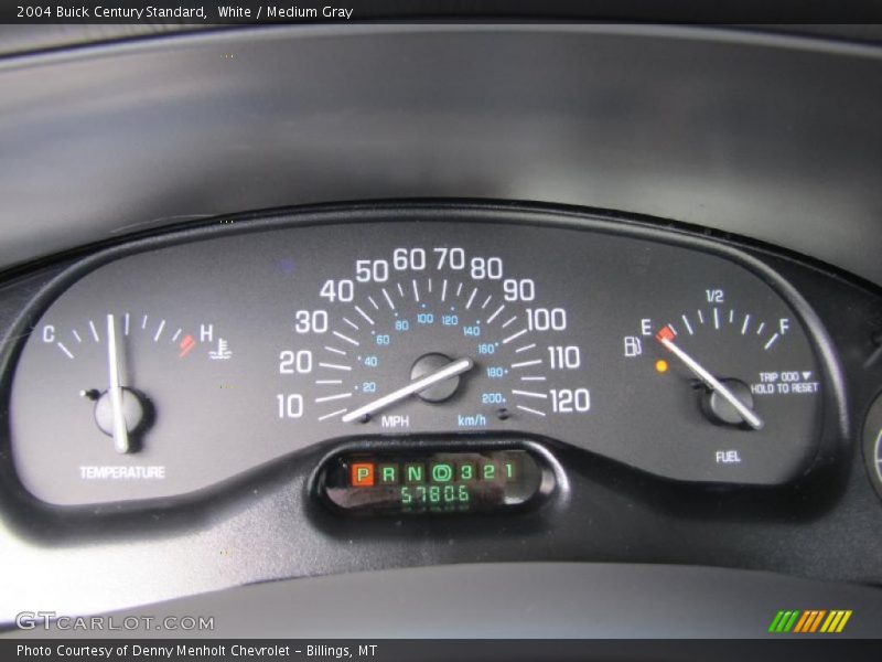 White / Medium Gray 2004 Buick Century Standard