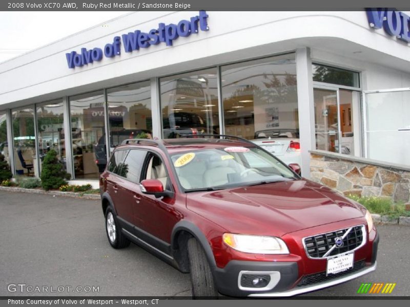 Ruby Red Metallic / Sandstone Beige 2008 Volvo XC70 AWD