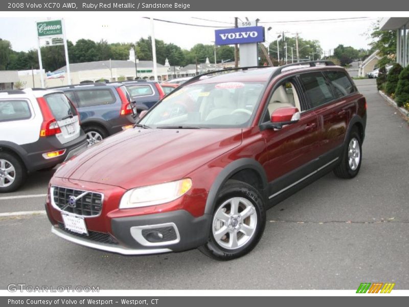 Ruby Red Metallic / Sandstone Beige 2008 Volvo XC70 AWD