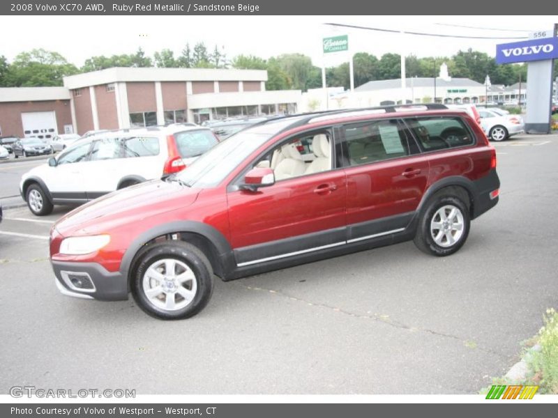 Ruby Red Metallic / Sandstone Beige 2008 Volvo XC70 AWD