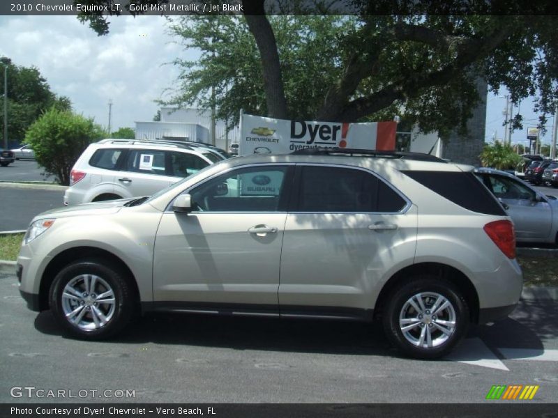 Gold Mist Metallic / Jet Black 2010 Chevrolet Equinox LT