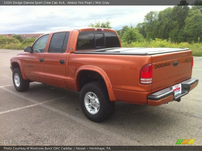Amber Fire Pearl / Mist Gray 2000 Dodge Dakota Sport Crew Cab 4x4