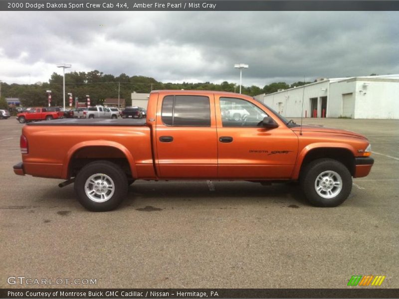 Amber Fire Pearl / Mist Gray 2000 Dodge Dakota Sport Crew Cab 4x4