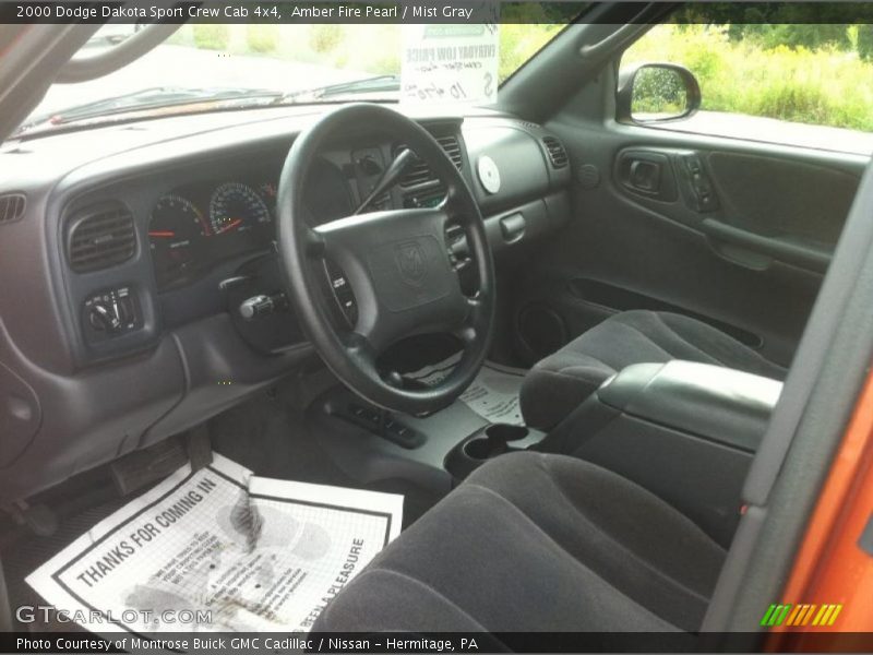 Amber Fire Pearl / Mist Gray 2000 Dodge Dakota Sport Crew Cab 4x4