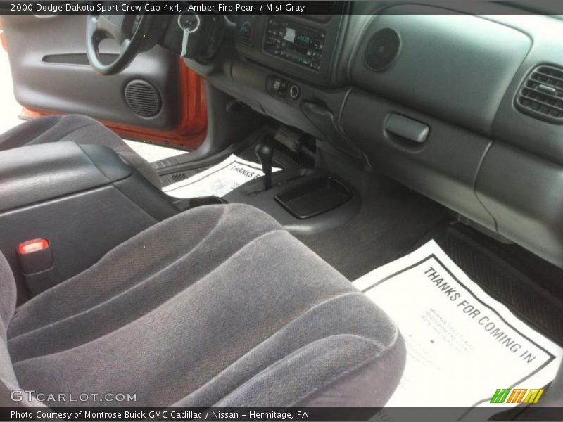 Amber Fire Pearl / Mist Gray 2000 Dodge Dakota Sport Crew Cab 4x4
