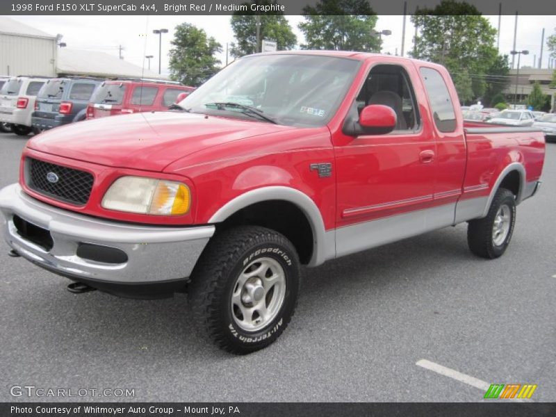 Bright Red / Medium Graphite 1998 Ford F150 XLT SuperCab 4x4