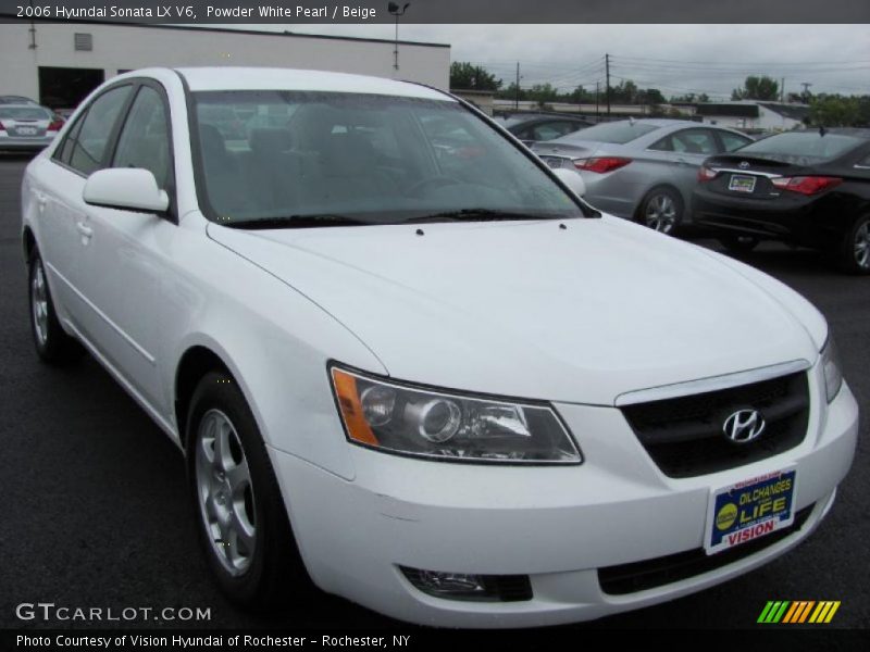 Powder White Pearl / Beige 2006 Hyundai Sonata LX V6