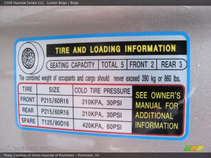 Golden Beige / Beige 2008 Hyundai Sonata GLS