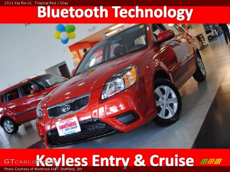 Tropical Red / Gray 2011 Kia Rio LX