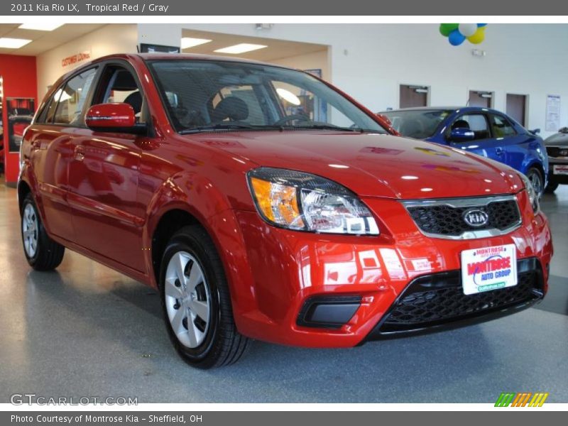 Tropical Red / Gray 2011 Kia Rio LX