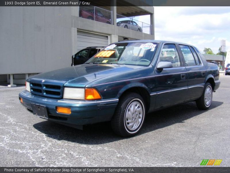 Emerald Green Pearl / Gray 1993 Dodge Spirit ES
