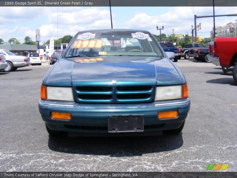 Emerald Green Pearl / Gray 1993 Dodge Spirit ES