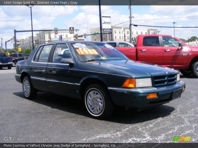 Emerald Green Pearl / Gray 1993 Dodge Spirit ES