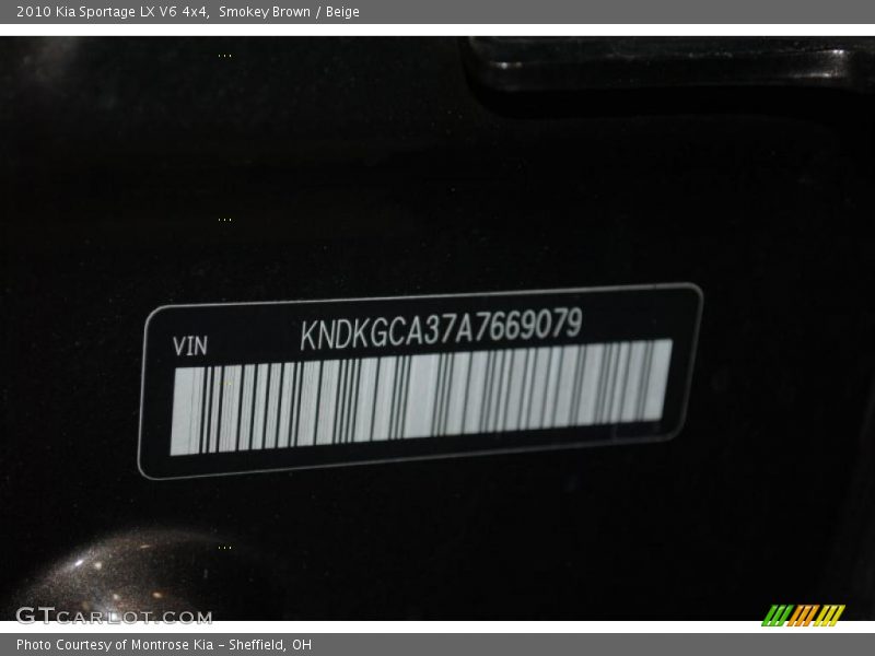 Smokey Brown / Beige 2010 Kia Sportage LX V6 4x4