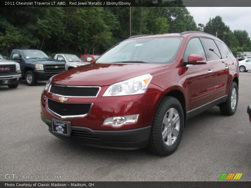 Red Jewel Metallic / Ebony/Ebony 2011 Chevrolet Traverse LT AWD