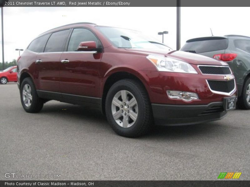 Red Jewel Metallic / Ebony/Ebony 2011 Chevrolet Traverse LT AWD