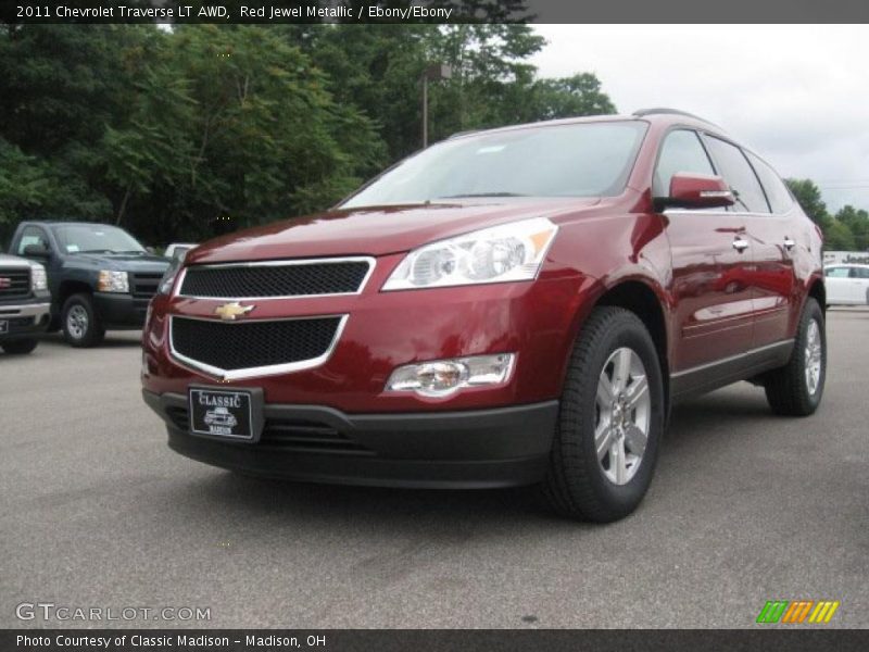 Red Jewel Metallic / Ebony/Ebony 2011 Chevrolet Traverse LT AWD