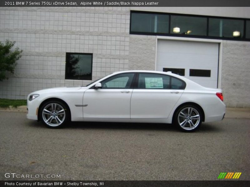 Alpine White / Saddle/Black Nappa Leather 2011 BMW 7 Series 750Li xDrive Sedan