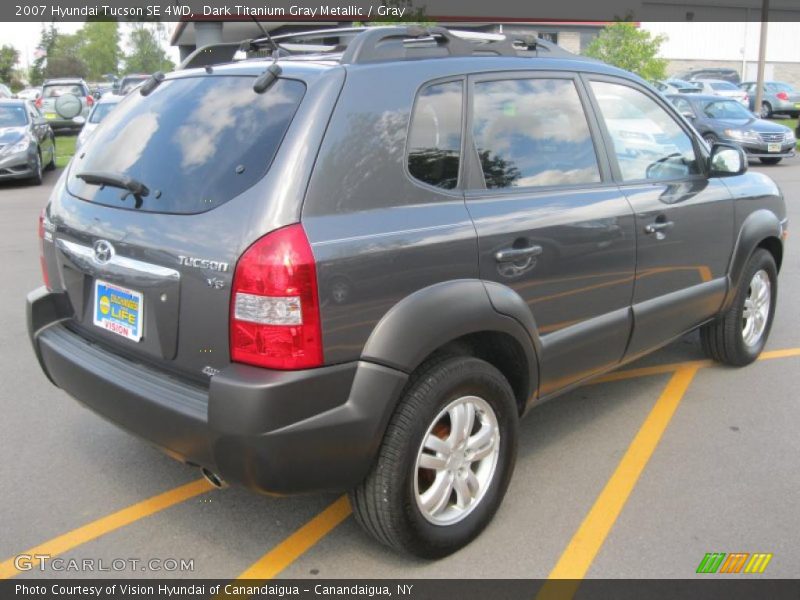 Dark Titanium Gray Metallic / Gray 2007 Hyundai Tucson SE 4WD