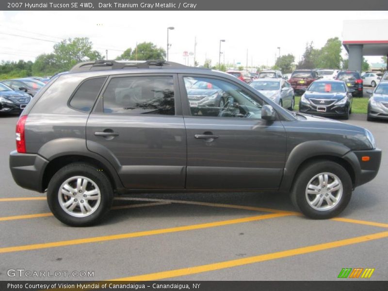 Dark Titanium Gray Metallic / Gray 2007 Hyundai Tucson SE 4WD