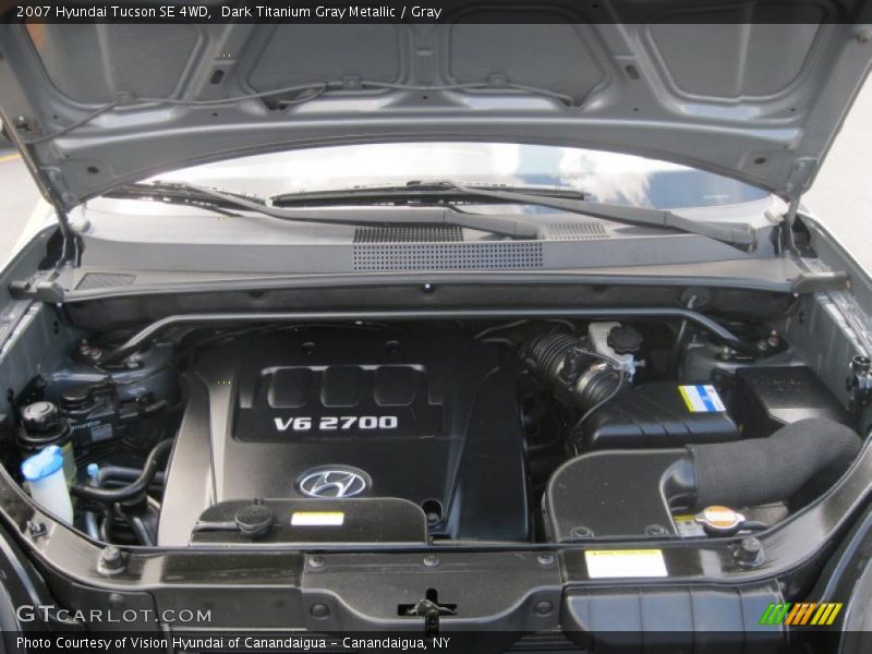 Dark Titanium Gray Metallic / Gray 2007 Hyundai Tucson SE 4WD