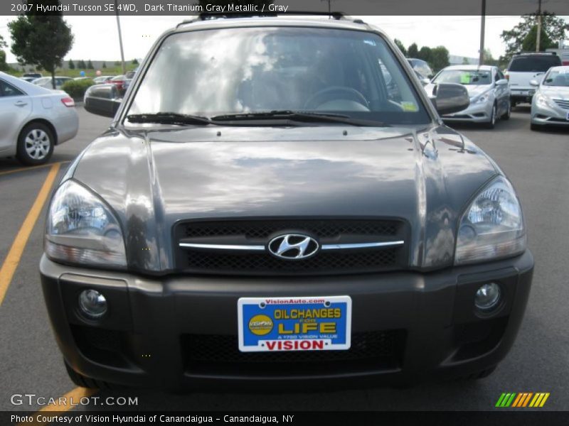Dark Titanium Gray Metallic / Gray 2007 Hyundai Tucson SE 4WD