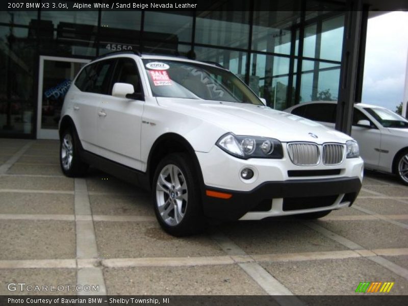 Alpine White / Sand Beige Nevada Leather 2007 BMW X3 3.0si