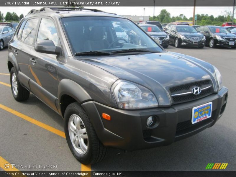Dark Titanium Gray Metallic / Gray 2007 Hyundai Tucson SE 4WD