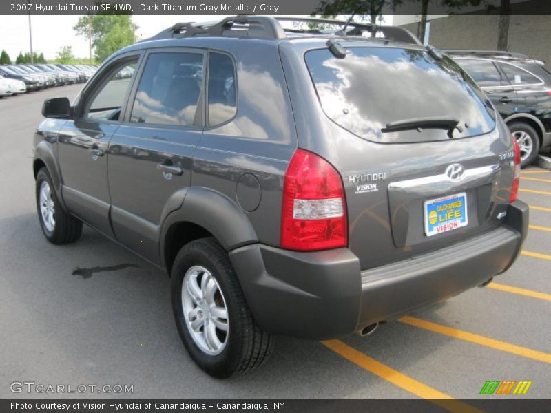 Dark Titanium Gray Metallic / Gray 2007 Hyundai Tucson SE 4WD