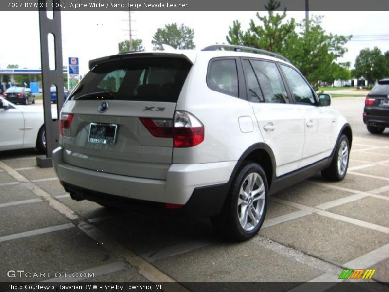 Alpine White / Sand Beige Nevada Leather 2007 BMW X3 3.0si