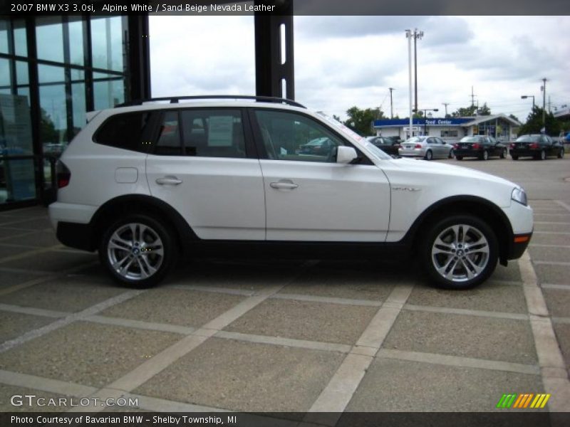 Alpine White / Sand Beige Nevada Leather 2007 BMW X3 3.0si