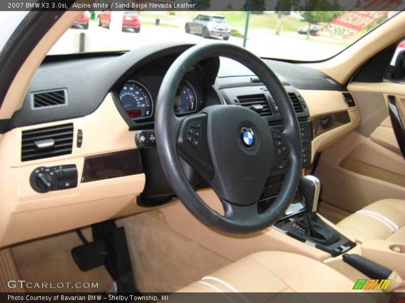 Alpine White / Sand Beige Nevada Leather 2007 BMW X3 3.0si
