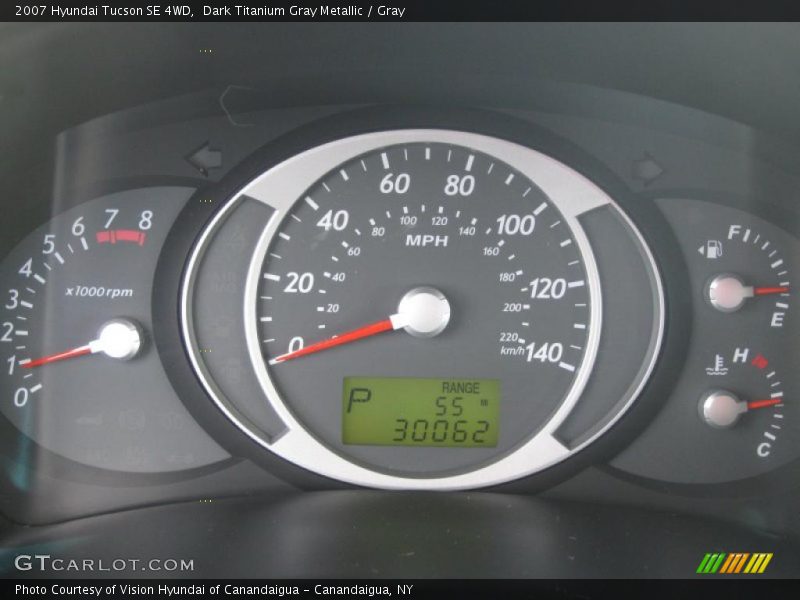 Dark Titanium Gray Metallic / Gray 2007 Hyundai Tucson SE 4WD