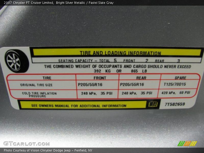 Bright Silver Metallic / Pastel Slate Gray 2007 Chrysler PT Cruiser Limited