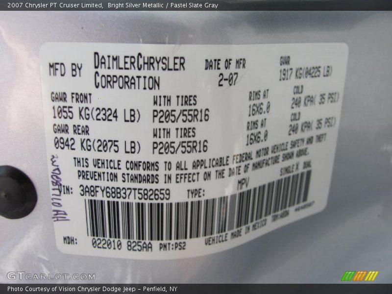 Bright Silver Metallic / Pastel Slate Gray 2007 Chrysler PT Cruiser Limited