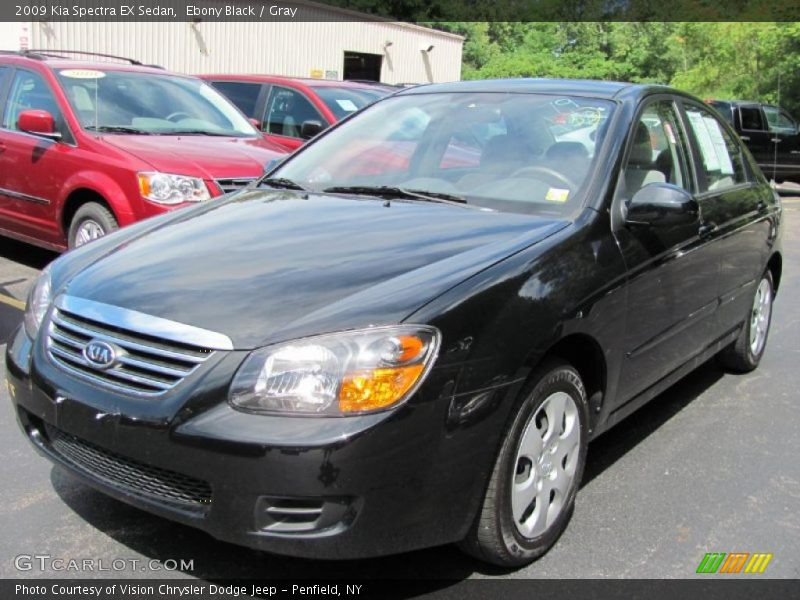 Ebony Black / Gray 2009 Kia Spectra EX Sedan