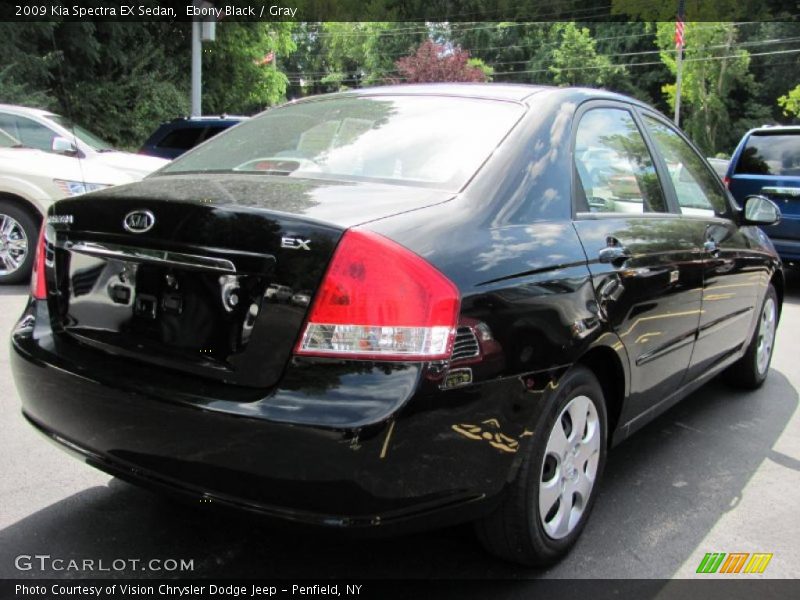 Ebony Black / Gray 2009 Kia Spectra EX Sedan
