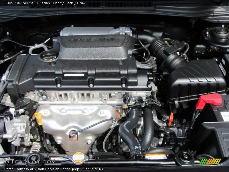 Ebony Black / Gray 2009 Kia Spectra EX Sedan